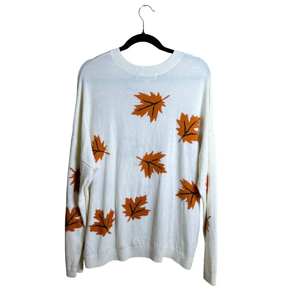Loft Maple Leaf Crewneck Sweater Fall 2022 Women's XXL Cottagecore Autumn